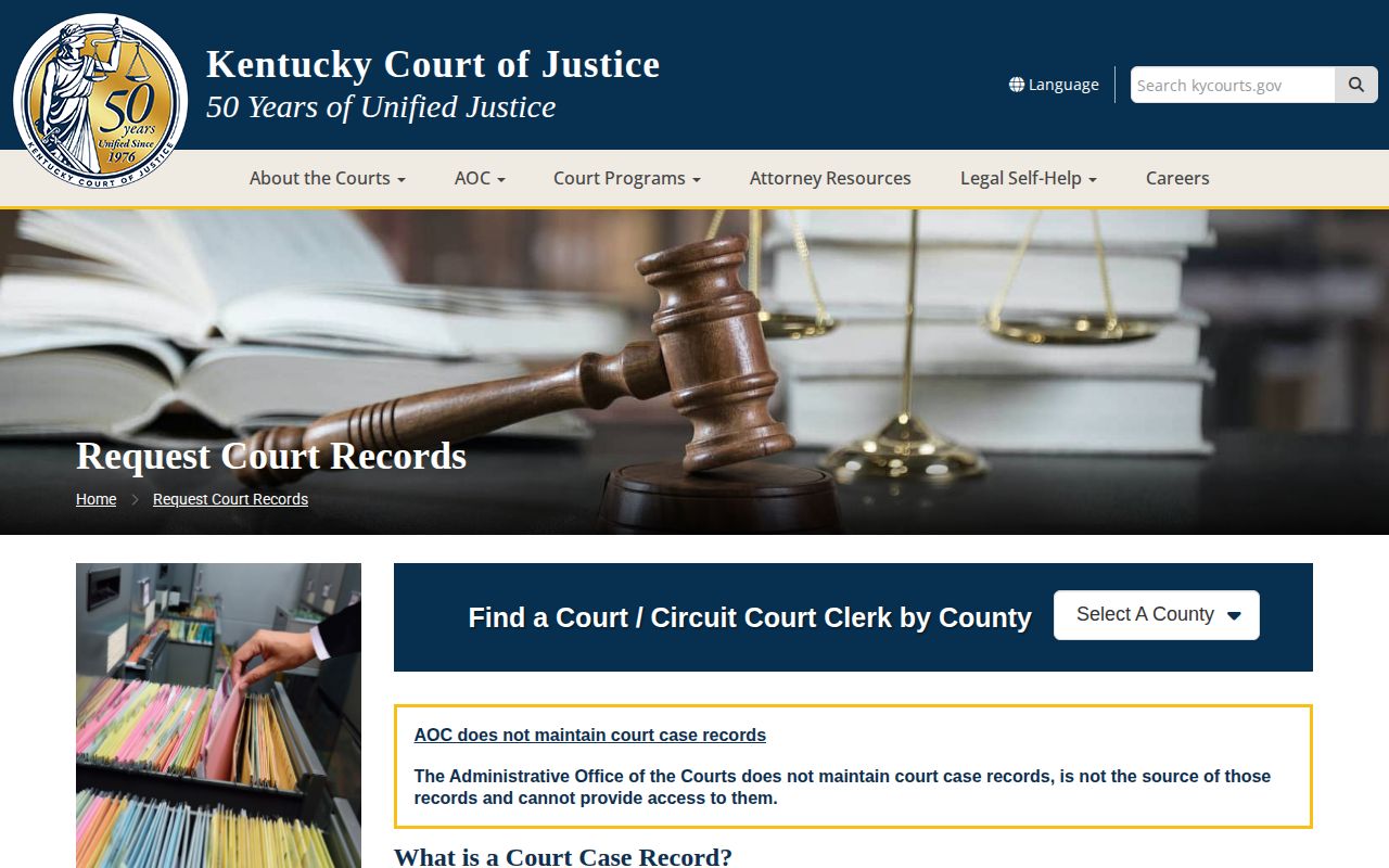 Frankfort arrest court record clerk-first request instructions